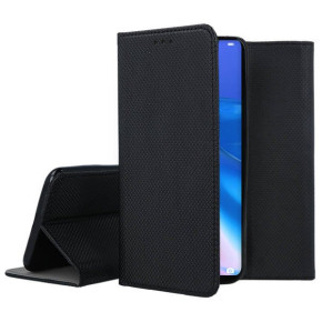 Кожен калъф тефтер и стойка Magnetic FLEXI Book Style за Huawei P40 Lite 5G черен 